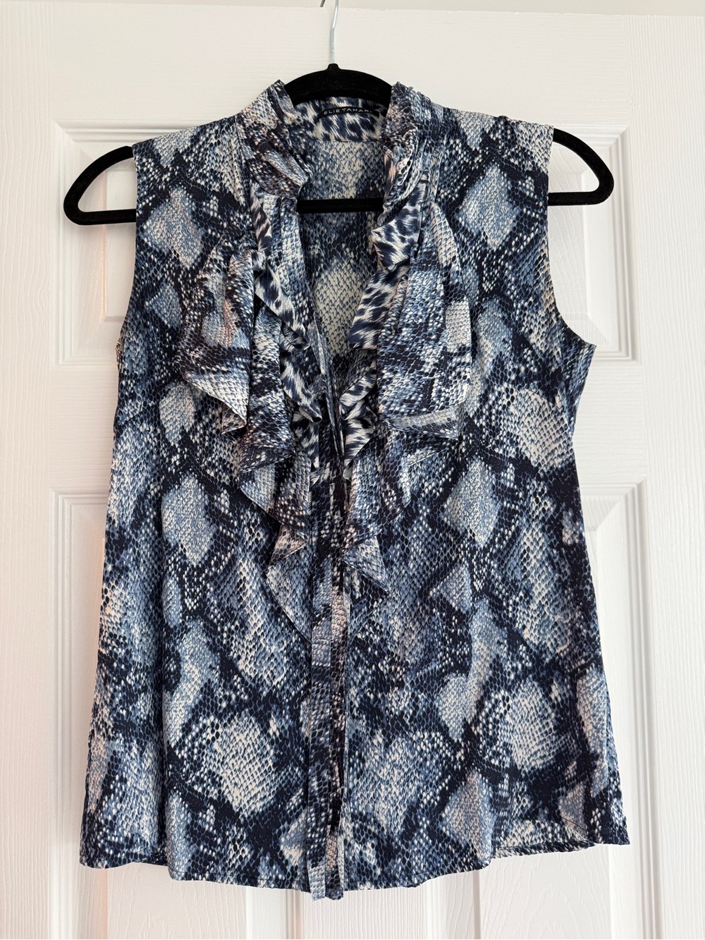 Snake print silk blouse
